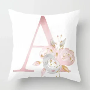 45x45cm Kids Room Decoration Letter Pillow English Alphabet Polyester Cushion Cover for Sofa Home Decoration Flower Pillowcase