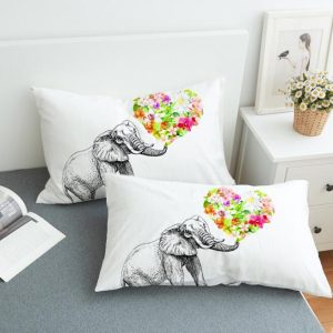Flower elephant Pillowcase Print