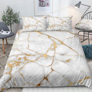 Marble Home Textile Smudged Quilt Cover Sheet Pillow Cover Three Piece Set